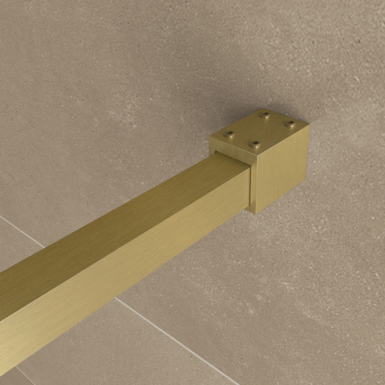 Wiesbaden Square Inloopdouche 10mm NANO Helder Glas / Geborsteld Messing Frame